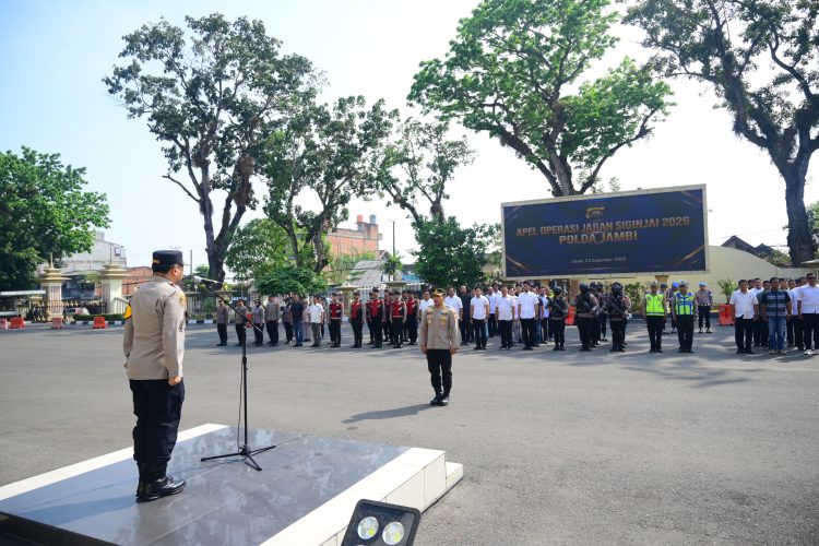 Polda Jambi Gelar Apel Operasi Jaran Siginjai 2026, Tekan Tindak Pidana Curanmor. (Foto : ist)