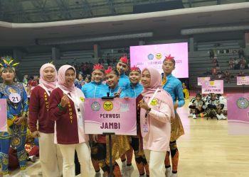 PERWOSI Jambi Pertahankan Gelar Juara Nasional Senam Kreasi 2026. (Foto : ist)