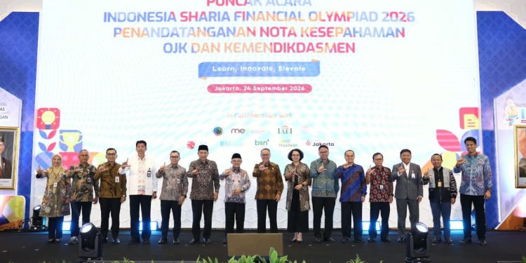 OJK dorong generasi muda menjadi penggerak ekonomi dan keuangan syariah melalui ISFO 2026 di Puncak Indonesia Sharia Financial Olympiad 2026. (Foto : ist)
