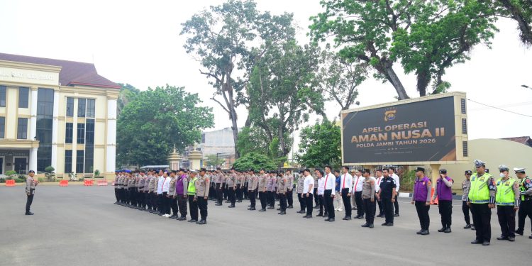 Apel Aman Nusa II 2026, Polda Jambi Perkuat Kesiapsiagaan Penanggulangan Karhutla. (Foto : ist)