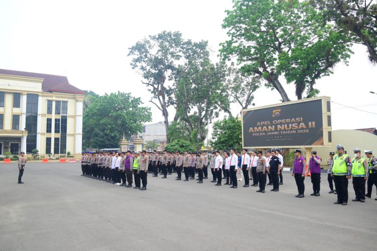 Apel Aman Nusa II 2026, Polda Jambi Perkuat Kesiapsiagaan Penanggulangan Karhutla. (Foto : ist)