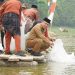 Gubernur Al Haris Restocking 25.000 Benih Ikan Nilem di Lubuk Larangan Danau Sibuk Kabupaten Bungo. (Foto : ist)