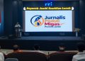 Rolanda Hasibuan saat mendeklarasikan terbantuknya Jurnalis Peduli Migas Provinsi Jambi. (Foto : Ocha - sinarjambi.com)