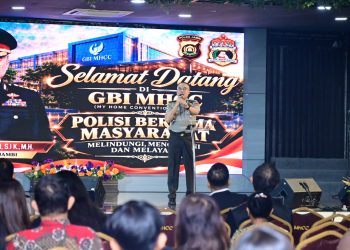 Minggu Kasih di GBI MHCC Jambi, Polda Jambi Perkuat Silaturahmi dan Pesan Kamtibmas. (Foto : ist)