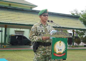 Danrem 042/Gapu Pimpin Upacara Hari Sumpah Pemuda Ke-98, Gaungkan Pemuda Patriotik, Gigih dan Berempati. (Foto : ist)
